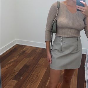 Mini skirt leather